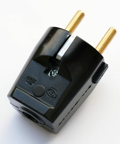Schuko Schutzkontaktstecker Echten Bakelit Alt Messing Hochtemperaturwiederstadsfähig (1 STK)