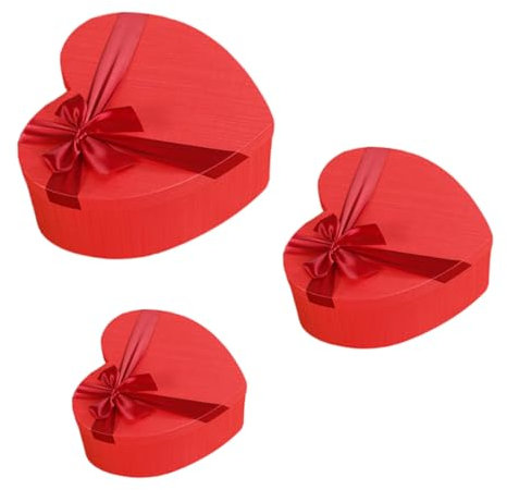 HOMSFOU 2 Stücke Boxen Geschenkbox Mit Rotem Herz Romantisches Blumenverzierungen Herzschachteln Für Blumen Herz-box Geschenkboxen Zum Verschachteln Papier Karton Brautjungfer