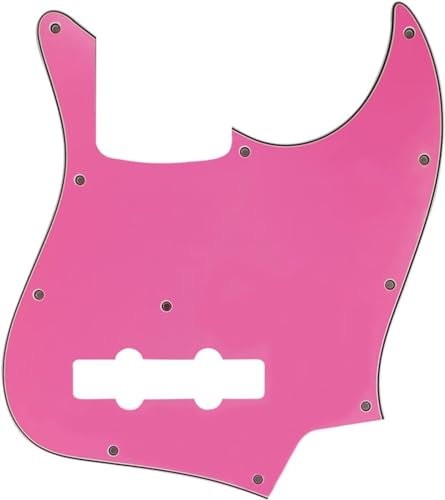Pickguard de guitare pour Fender américain/mexicain 5 cordes Jazz Bass Style Scratch Plate (4 plis rose)