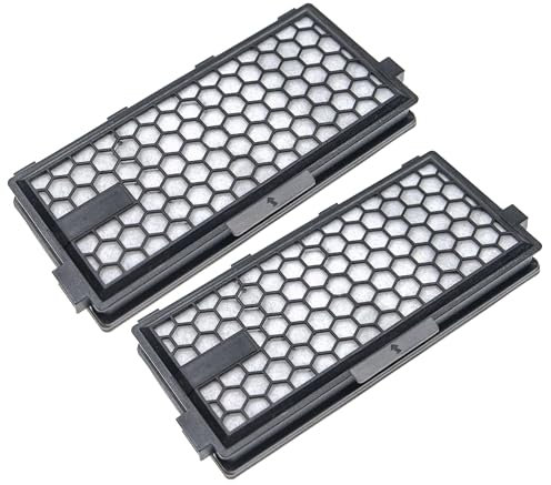 vhbw 2x Staubsaugerfilter kompatibel mit Miele S4561, S4562, S4580, S4581, S4582, S4712, S4711 Staubsauger - HEPA-Aktivkohlefilter Schwarz Weiß
