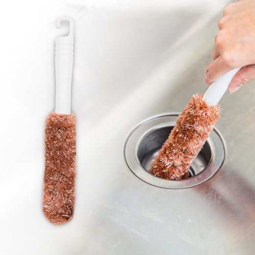 Rocktex 2 Pack Drain Cleaning Brush with Ergonomic Handle and Dual-Bristles Design for Kitchen Drains, Sink Strainer, Shower and Bathtub Hair Clogs, Effectively Removes Drain Dirt, Sink Cleaner