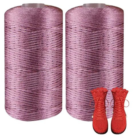 2 Stück Häkel-Sommer-Sonnenhut-Garn, Eis-Leinen-Seide, Handstrickgarn, leichtes Körpergarn, Strandtaschengarn, Weben Häkelgarn, Strohstrickgarn für Autokissen, Strickmaterialien