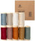 Vitalizart Samtband Set 0,95 cm x 4,57 m x 9 Rollen Gemischte Farben, Holzspule, Dekoband für Weihnachten Kranz Dekoration, Handgefertigte Handwerk, Ornamente, Geschenkverpackungen & Schleife Machen