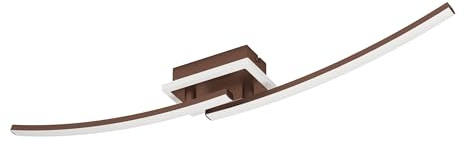 EGLO LED Deckenlampe Lungolago, Deckenleuchte für Büro und Küche | Bürolampe Decke, Küchenlampe aus Metall und Kunststoff in Bronze, neutralweiß, 74 cm