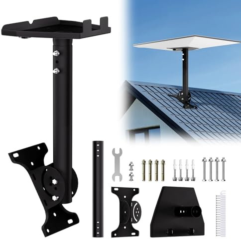 honecumi for Starlink Gen 3 Wall Mount, Adjustable, Robust Starlink V3 Wall Mount, Tube Adapter Mounting Set For Starlink Gen 3, With Expansion Screws, Cable Clips, Weatherproof