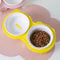 Dog Bowls Cat Food Bowl Removable Non-Spill Ceramic Food and Water Bowls Non-Slip for Small Dogs and Cats (Yellow)