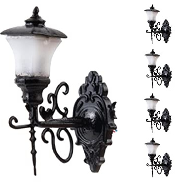 Courtieyeardceastea 5 Stück Modelleisenbahn Zug Lampe Pfosten Straße Wandleuchten HO Scale LEDs NEU Schwarz