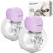 KISSBOBO Breast Pump Electric Hands Free, Painless Wearable Breast Pump Electrical, 3 Modes 9 Levels with LCD Display, Low Noise Wireless Portable Breast Pumps with 21mm/24mm Flanges (Purple 2PCS)
