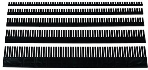 4er Set Trennkamm Gefachteiler Trenneinsatz, Facheinteilung 9 Höhen lieferbar, 1150 mm Länge, 5 mm Stärke, individuell zuschneidbar, extra stabil aus PP-Vollmaterial (180 mm hoch)