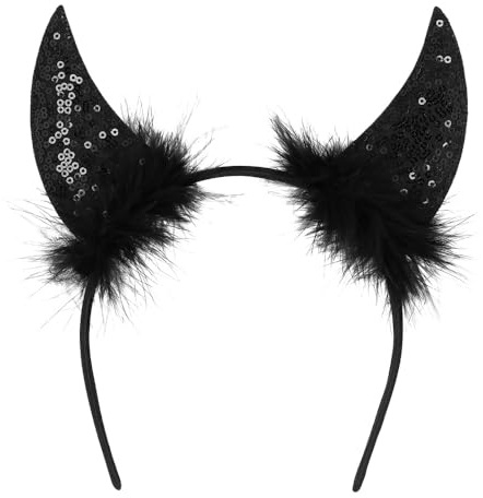 Boland - 4er Set Diadem Devil Diamond, Haarreif für Teufels- oder Dämonenkostüm