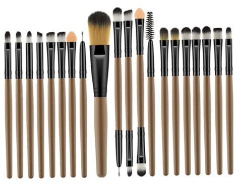 CALLARON 20Pezzi Professionali Legno con Setole Nylon Rosa per Cosmetici e Fard Polvere