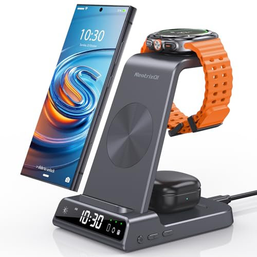Wireless Charger for Samsung Galaxy S25 Ultra Watch 8 7 Ultra, Samsung Charger for Galaxy Watch 6 5, 3 in 1 Android Phone Charging Station for S24 Z Fold 6 Flip 6 Galaxy Buds Pro 2