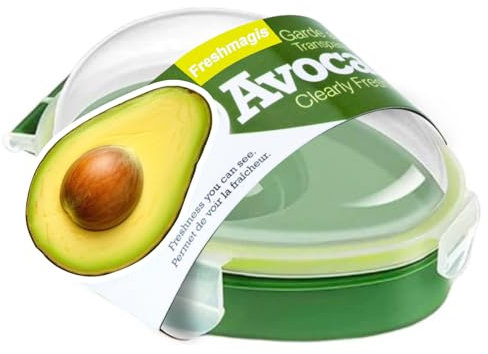 Freshmagis Avocado Aufbewahrung, Avocado Box, Speicherbehälter Lebensmittelspeicherbehälter Frucht-Speicherbehälter - Halte deine Avocados frisch für Tage (Grün)