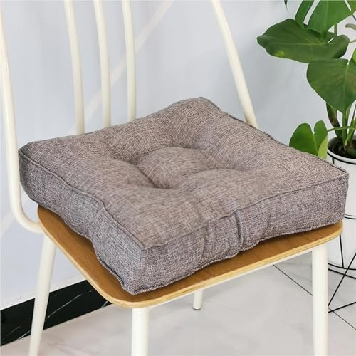 Extra dicke quadratische Lounge-Kissen, für drinnen und draußen, Sitzkissen für Sofa/Stuhl, Bodenkissen für Büro, Küche, Balkon und Gartenmöbel (grau, 4er-Set, 50 x 50 cm)