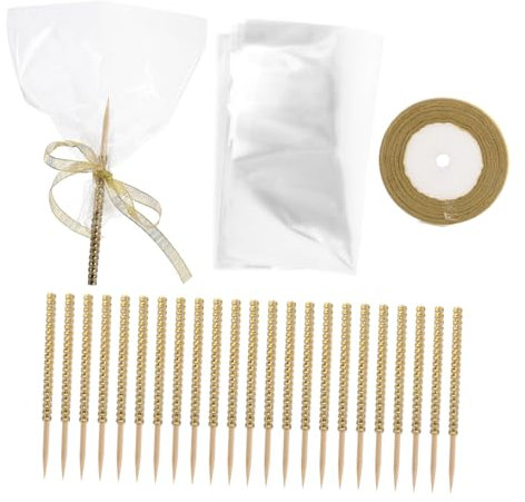 SUPVOX 24 Piezas Brochetas Brillante y Bolsas Decorativas para Cake Pops y Dulces para Fiestas