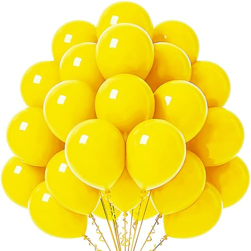 Gleemix 20 Stück Luftballons Gelb,10 Zoll Gelbe Luftballons, Gelbe Ballon Girlande, Helium Ballons Gelb, Luftballons Hochzeit für Babyparty Verlobung Geschlecht Offenbaren Girlande & Ballon Bogen Deko