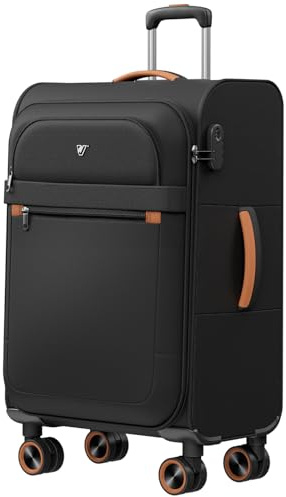 ABISTAB Trier Weichschalenkoffer L 78 cm, Zahlenschloss, Schwarz | 109 L, reißfestes Oxford-Gewebe, leise 360°-Rollen, Zahlenschloss sowie Spanngurten, Netzfach und Trennwand