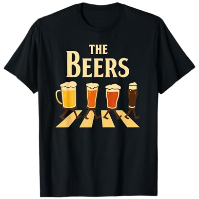 Cadeau Noel Homme ET Femme Qui Aiment LA Biere Les Beatles T-Shirt