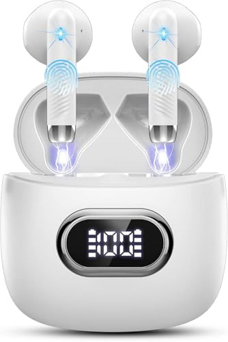 Bluetooth Kopfhörer, Kopfhörer Kabellos Bluetooth 5.4 In Ear Kopfhörer mit 4 Mic, 2026 Kabellose Kopfhörer 42Std 6D Tiefer Bass ENC Noise Cancelling Earbuds, IP7 Wasserdicht Ohrhörer LED-Anzeige USB-C