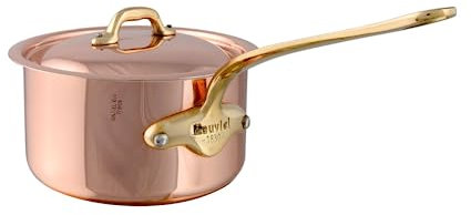 Mauviel 6720.15 M'Heritage M'150B Kupfer-Kochtopf mit Deckel, 1,2 QT-14 cm, Bronzegriff