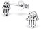 Monkimau Mädchen Ohrringe Hamsa Hand Fatima Ohrstecker aus 925 Sterling Silver Silber