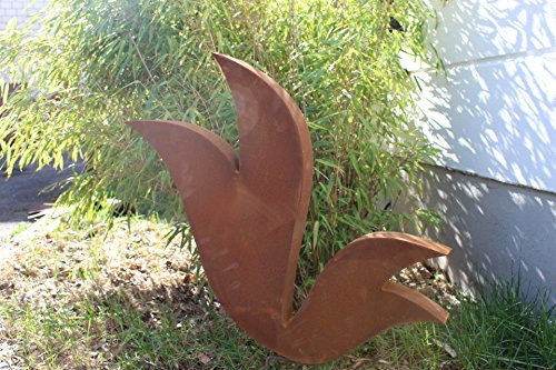 Zen Man Edelrost Gartenstecker Rost Gartenskulptur aus Metall Garten Figure Glück Symbol Gartendeko H60* B65*5 cm 031770