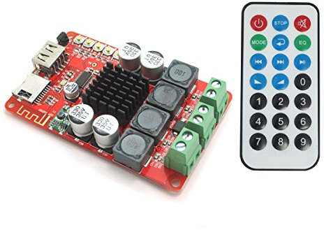 DollaTek TPA3116 2X50W Bluetooth Digital Power Amplifier Board with Remote Control, Support FM Radio/TF Card/USB Recording Play 8~26V DC for Headphones HIFI Amplifier iphone Home Theater