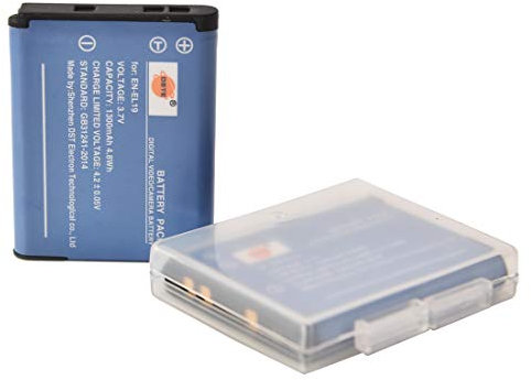 DSTE Batterie de Remplacement en 2 pièces EN-EL19 Batterie Compatible pour Nikon Coolpix S100 S2500 S2600 S2700 S2750 S3100 S3200 S3300 S3400 S3500