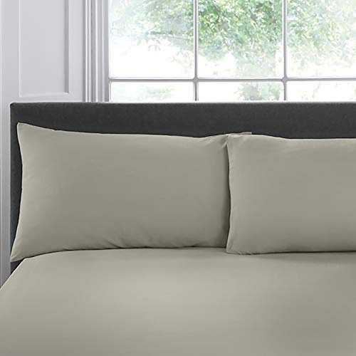 Appletree Pair of Housewife Pillowcases, 100% Cotton Silver, 76 x 48cm