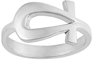 81stgeneration 925 Silber Ankh Kreuz Ring für Damen | Polierter Sterlingsilber-Ring mit Ägyptischem Kreuz für Herren | Spirituelles Altes Symbolgeschenk | Koptischer Hieroglyphenschmuck