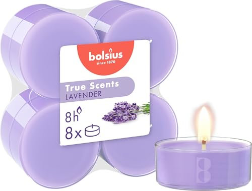 bolsius True Scents Maxi Lights, Wachs, Lavandel, 115 mm, 10