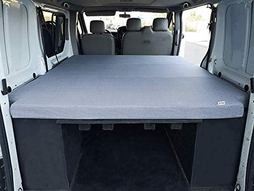 KFoam.es Klappbare Camper-Matratze für Renault Trafic, Opel Vivaro und Nissan Primastar (2002-2014) 155x190x8 cm Farbe grau Bett Camper