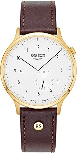 Bruno Söhnle Herren Analog Quarz Uhr mit Echtes Leder Armband 17-33212-261