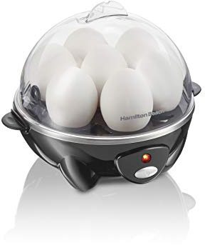 Hamilton Beach 3-in-1 Electric Egg Cooker for Hard Boiled Eggs, Poacher Eggs, Omelet Maker & Vegetable Steamer, Holds 7, Black (25507)