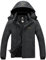GEMYSE Herren Wasserdichte Berg-Skijacke Winddichte Fleece Outdoor-Winterjacke mit Kapuze (Graphitgrau,2XL)