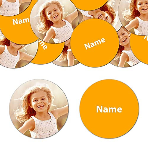 Goodtimes Foto-Konfetti Beidseitig Personalisierbar Foto Name Rund 2,5cm Dekoration für Hochzeit Geburtstag Partys 330 Stück Orange