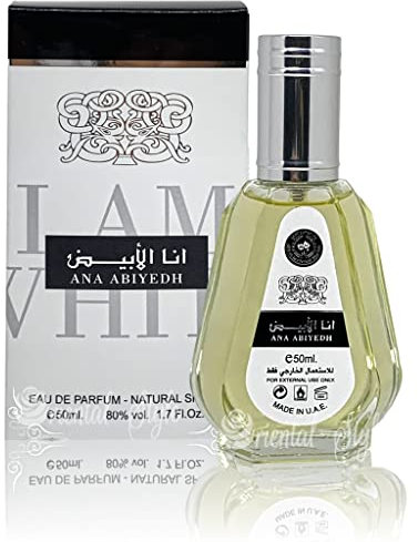 Ard Al Zaafaran Khaliji Orientalisches Parfüm, Spray, Eau de Parfum, berühmte Al Reha-Reihe, 1 x Ana Abiyedh 50 ml I am White Unisex Parfüm von Ard Al Zaafaran