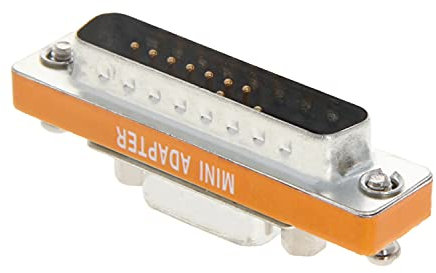 Heyiarbeit 18-poliger 2-reihiger D-SUB VGA Gender Changer DB25 Male auf DB9 Male Mini Gender Changer Coupler Adapter Stecker für serielle Anwendungen Schwarz 1 Stück