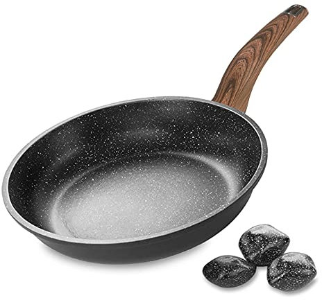 ACCL Non-Stick Pans, 28 cm Non-Stick Frying Pan, 5-Layer Anti-Scratch Coating, PFOA Free, Cast Aluminum Stone Skillet for All Types hobs (Gray, 11 inch)