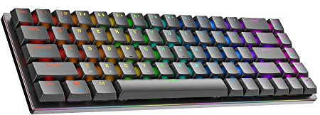 Ranked G65 Guardian 65% | Vollaluminium | Hot-Swap-fähige Mechanische Gaming-Tastatur | 68 Tasten RGB-LED für PC/Mac | QWERTY ANSI US Layout (Schwarz, Gateron Low Profile Red)