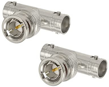 Superbat BNC Splitter Adapter 75 Ohm Stecker auf Dual Buchse 1 in 2 Out für SDI HD-SDI Scope CCTV Sicherheitssystem Monitor etc. 2 Stück