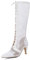 XINXINIO Botas altas hasta la rodilla con cuello y cordones para verano, Blanco, 39 EU