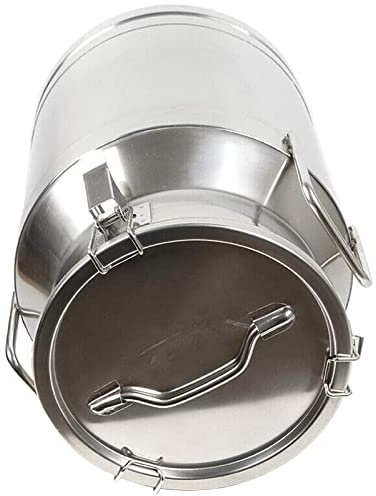 Farm Milk Transport Can, 304 Stainless Steel Milk Bucket Water Jug Wine Pail Bottle Oil Barrel Tea Canister Dairy Pot with Sealed Lid Liquid Solid Storage,20L