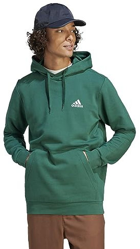 adidas Men's Essentials Fleece Hoodie, Collegiate Green, M