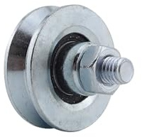 SCHARTEC Rodillo para puerta corredera, perfil en V, para riel de corredera, puerta de patio, puerta de jardín (50 mm de diámetro)