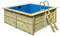 Holzpool Komplett-Set Rechteck Schwimmbecken - Inkl. Sandfilteranlage leistungsstarke Poolpumpe Skimmerpaket mit Einlaufdüse und Schlauch-Set Poolvlies Innenhülle Trend Pool (5,30 x 3,50 x 1,24 m)