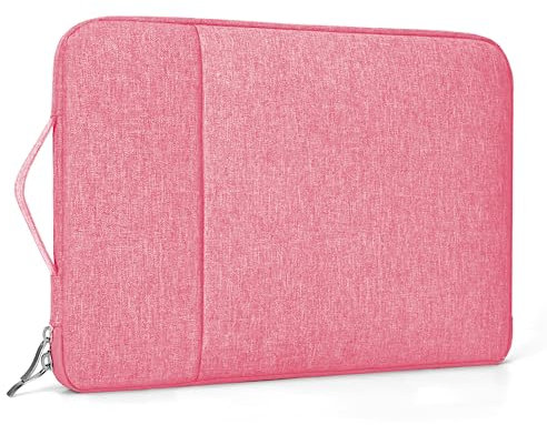 Enloffi Custodia Borsa 13 Pollici Custodia per Laptop Impermeabile Antiurto Caso Protettiva Compatibile con MacBook Pro/Air M1/M2 HP Dell Asus Lenovo Borsa da Trasporto con Tasca Accessoria, Rosa