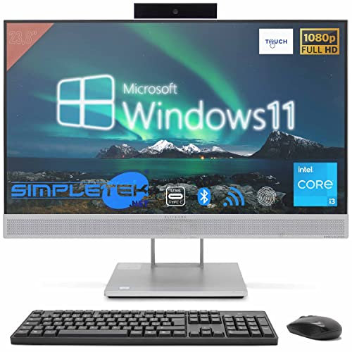 HP 800 G4 All in One Touchscreen 24 FHD i3 8° | Windows 11 Pro | Webcam Pop-Up e Lettore di impronte | Aio Touch Screen | 8GB SSD 240GB (Ricondizionato)