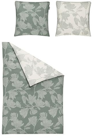 Irisette Mako-Satin Bettwäsche Glamour Salbei 8502 1 Bettbezug 155 x 220 cm + 1 Kissenbezug 80 x 80 cm