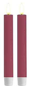 ReWu Deluxe Homeart Stabkerze 2 Stück 15 cm Magenta Echtwachs